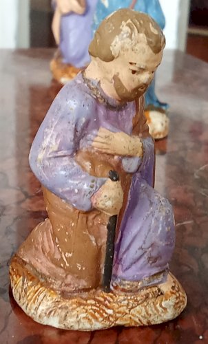 7 Anciens Petits Sujets De Crèche Santons Devineau Noël Ancien Old Christmas