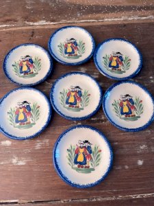 7 porcelain toy dishes from Pornic Muzillac