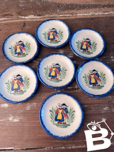 7 assiettes de dînette faïence de Pornic Muzillac