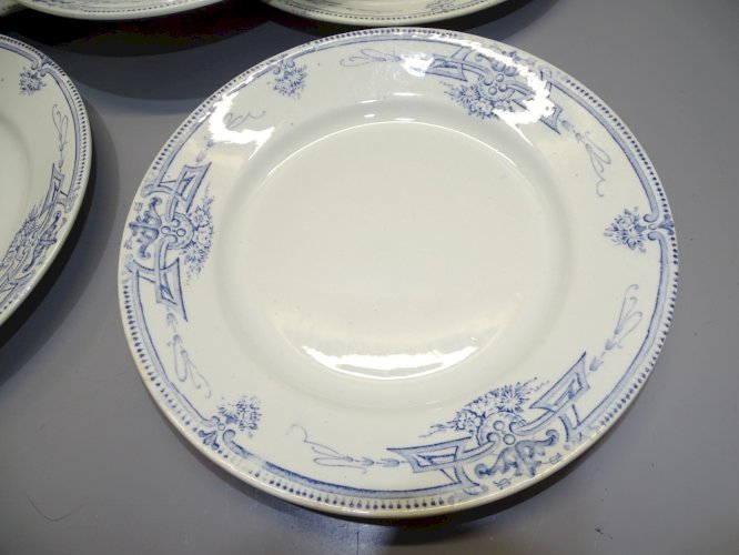 -7 ASSIETTES PLATES CERAMIQUE KG LUNEVILLE MODELE FLORENTIN déco TABLE     D