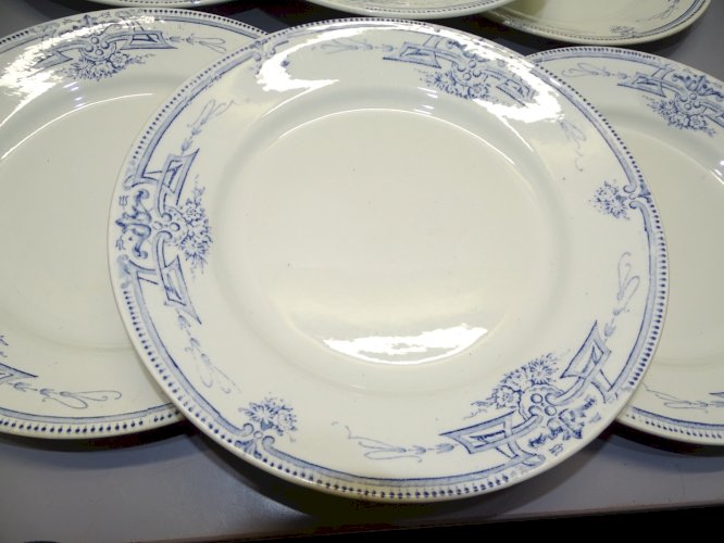 -7 ASSIETTES PLATES CERAMIQUE KG LUNEVILLE MODELE FLORENTIN déco TABLE     D