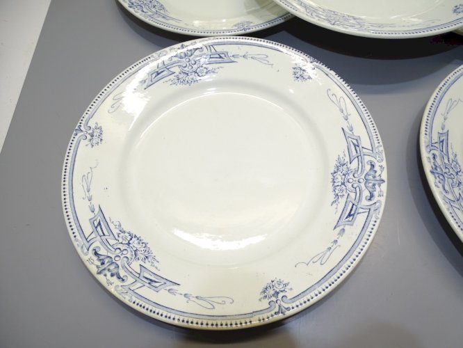 -7 ASSIETTES PLATES CERAMIQUE KG LUNEVILLE MODELE FLORENTIN déco TABLE     D