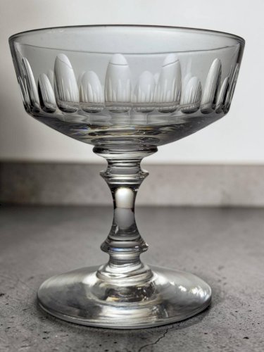 7 coupes à champagne en cristal 1950s