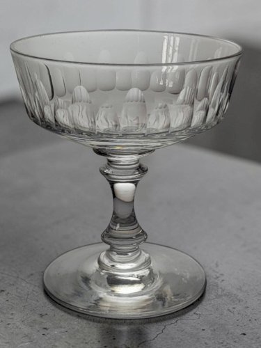 7 coupes à champagne en cristal 1950s
