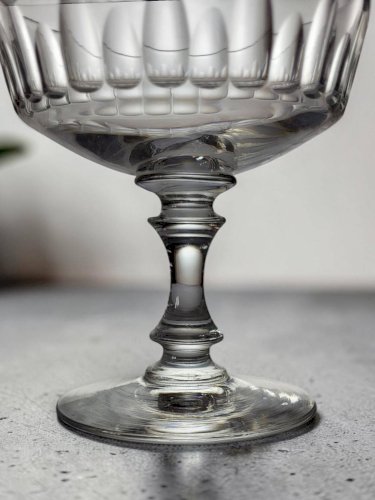 7 coupes à champagne en cristal 1950s