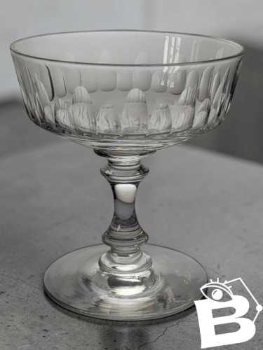 7 coupes à champagne en cristal 1950s