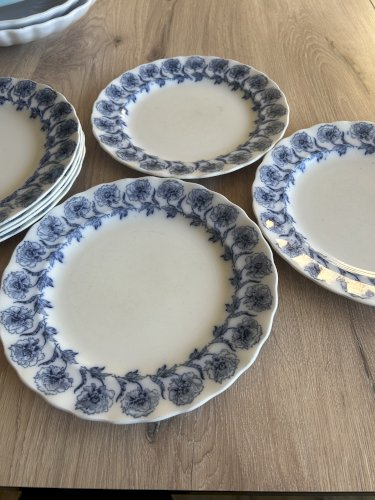 7 Rares assiettes anglaise vintage porcelaine Lonsdale Furnivals 1913 
