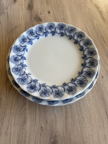 7 Rares assiettes anglaise vintage porcelaine Lonsdale Furnivals 1913 