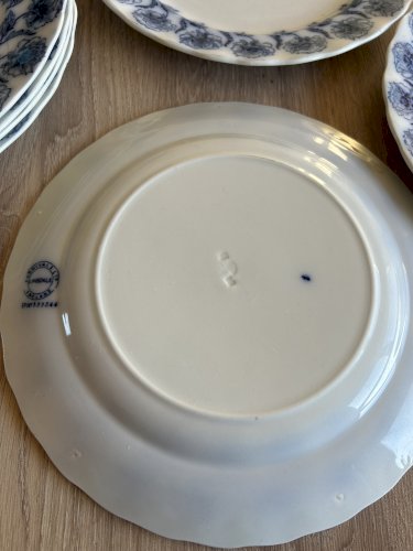 7 Rares assiettes anglaise vintage porcelaine Lonsdale Furnivals 1913 