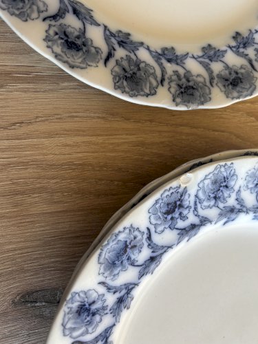 7 Rares assiettes anglaise vintage porcelaine Lonsdale Furnivals 1913 