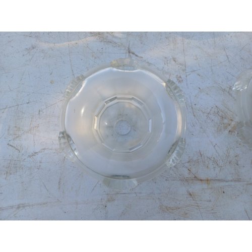 7 Tulipes en verre transparent et Opalin