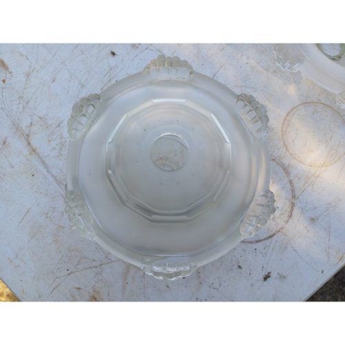 7 Tulipes en verre transparent et Opalin