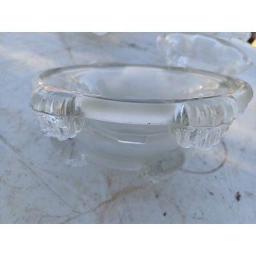 7 Tulipes en verre transparent et Opalin