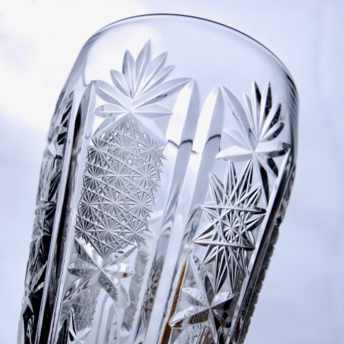 7 verres à longdrink anciens en cristal taillé