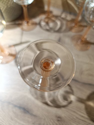 6 verres à vin pied côtelé rosaline de Luminarc | vintage