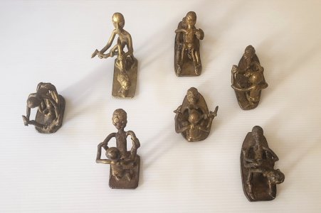 7 x Figurines africaines en laiton (bronzes de Bassam)