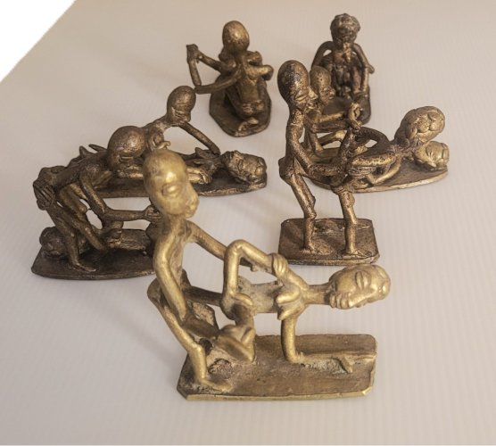 7 x Figurines africaines en laiton (bronzes de Bassam)