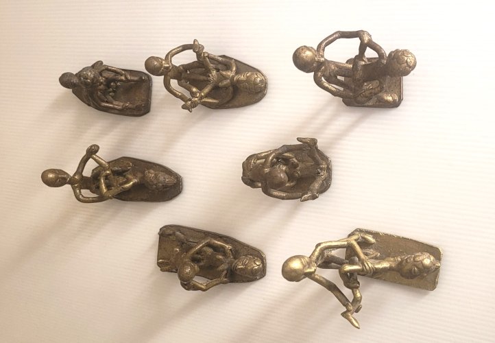 7 x Figurines africaines en laiton (bronzes de Bassam)