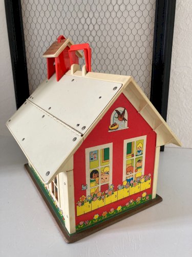 724⚜️ Ancien Jouet École Fisher Price 923 Play Family School et Clochette