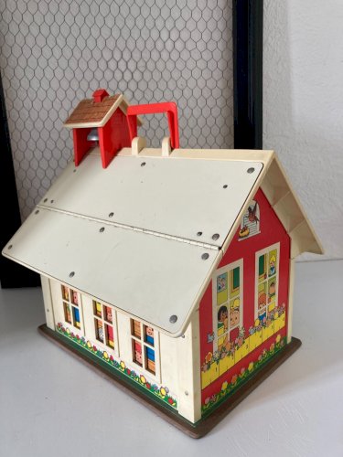 724⚜️ Ancien Jouet École Fisher Price 923 Play Family School et Clochette