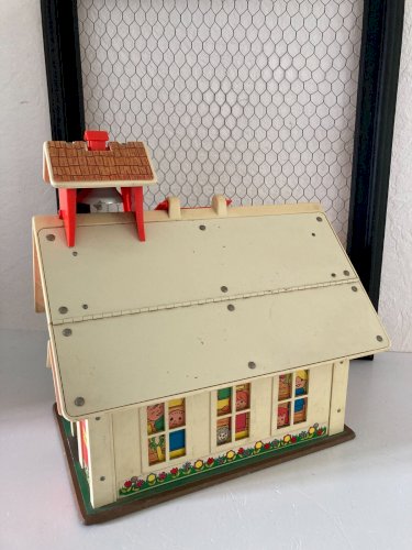 724⚜️ Ancien Jouet École Fisher Price 923 Play Family School et Clochette