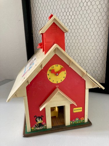 724⚜️ Ancien Jouet École Fisher Price 923 Play Family School et Clochette