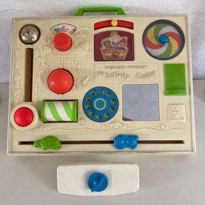 724⚜️ Ancien Tableau D'activité et D'éveil Fisher Price Vintage Authentique