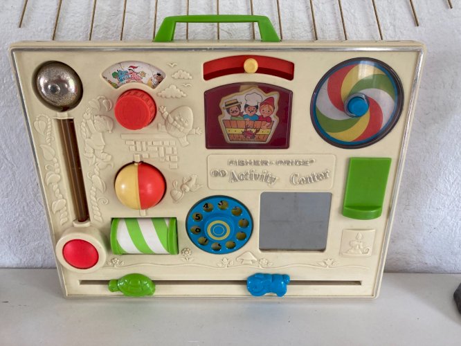 724⚜️ Ancien Tableau D'activité et D'éveil Fisher Price Vintage Authentique
