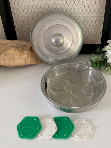 724⚜️ Ancienne Yaourtière Yalacta Pots en Verre Pyrex, Aluminium Vintage