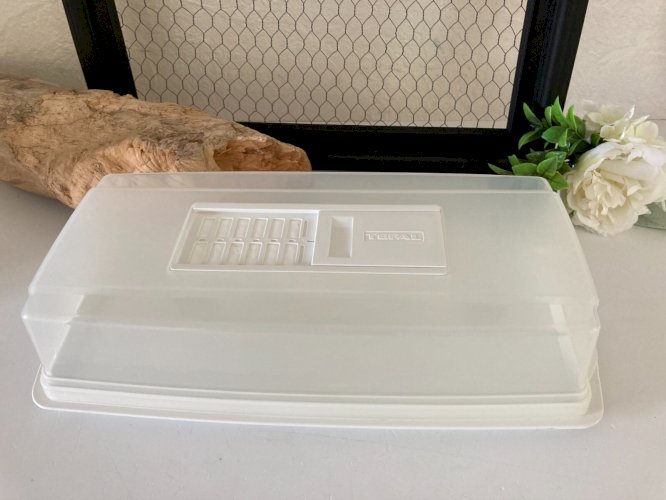 724⚜️ Cloche Plateau à Fromages, Cave à Fromage Tefal en Plastique Blanc