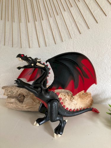 724⚜️ Playmobil Le Dragon Lumineux Réf 4838 Couleur Noir Fonctionne