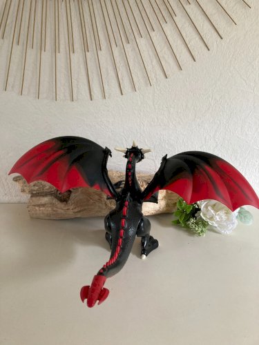 724⚜️ Playmobil Le Dragon Lumineux Réf 4838 Couleur Noir Fonctionne