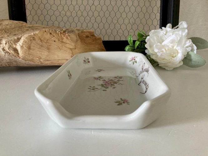 724⚜️ Ramasse Couverts en Porcelaine à Feu France Décor Fleur Longueur 24 Cm