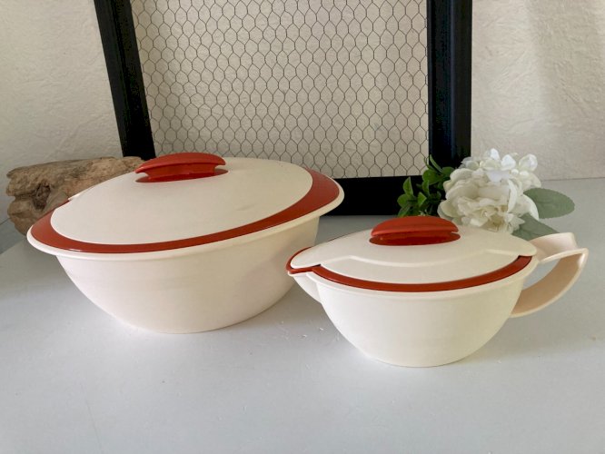 724⚜️ Saucière Tupperware et Plat de Service Soupière Oval en Plastique