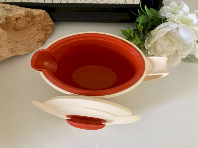 724⚜️ Saucière Tupperware et Plat de Service Soupière Oval en Plastique