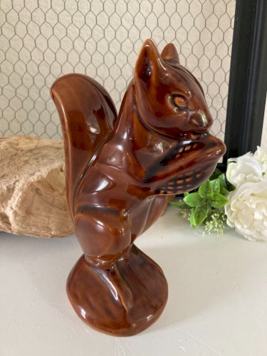 724⚜️ Tirelire Caisse D'épargne de Cambrai Écureuil en Céramique Hauteur 20 Cm