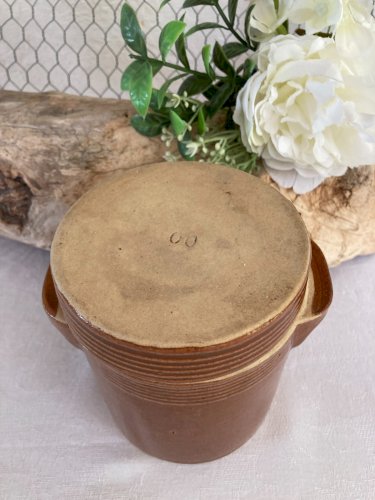 725⚜️ Ancien Petit Pot à Cornichon en Grés Made In France Hauteur 12 Cm