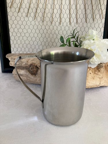 725⚜️ Ancien Pichet Degrenne Broc de Cantine en Acier Inox Vintage Hauteur 15 Cm