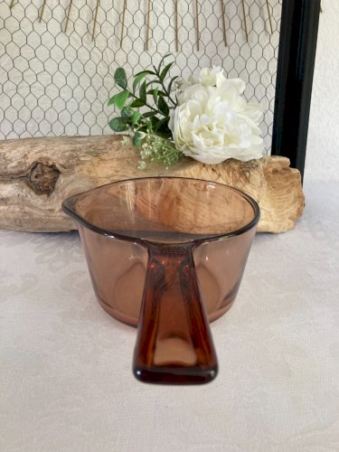 725⚜️ Ancienne Casserole en Verre Vision France Corning Diamètre 14 Cm Vintage