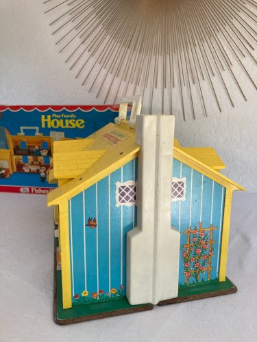 725⚜️ Jouet Ancienne Maison Jaune Fisher Price Réf 952 Année 1977 Vintage