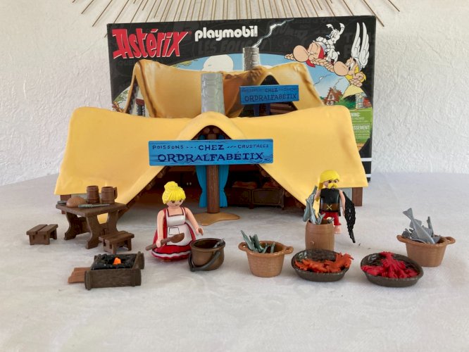 725⚜️ Playmobil Astérix La Hutte D'ordralfabetix Le Poissonnier 71266 Complet