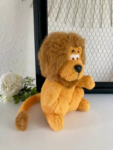 8 ⚜️ Ancienne Peluche Mascotte Le Lion Jaune LCL Crédit Lyonnais Ajena Vintage