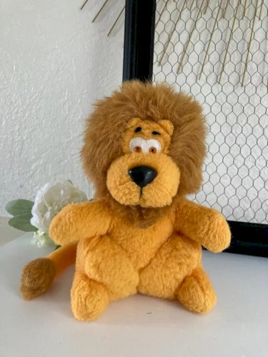 8 ⚜️ Ancienne Peluche Mascotte Le Lion Jaune LCL Crédit Lyonnais Ajena Vintage