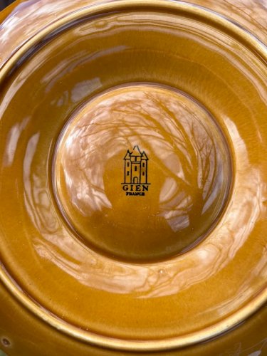 8 assiettes à artichaut en faïence de Gien 1960
