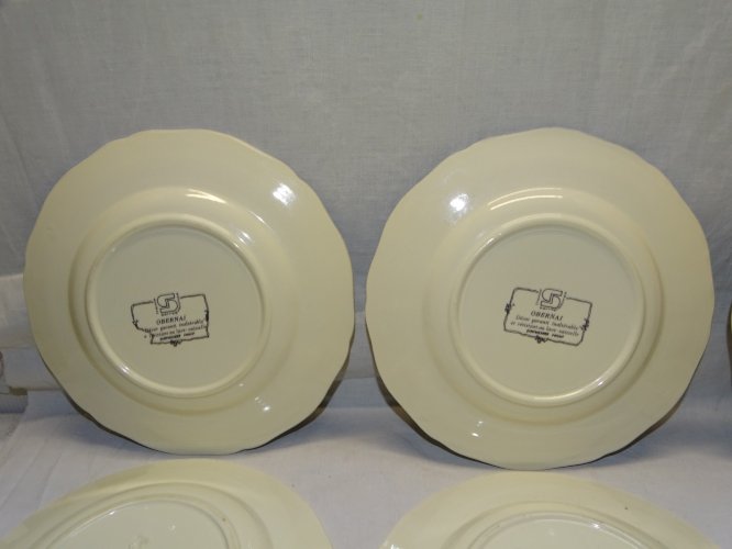 -8 ASSIETTES A DESSERT  CERAMIQUE SARREGUEMINES signées H.LOUX OBERNAI    D
