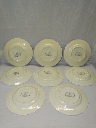 -8 ASSIETTES A DESSERT  CERAMIQUE SARREGUEMINES signées H.LOUX OBERNAI    D