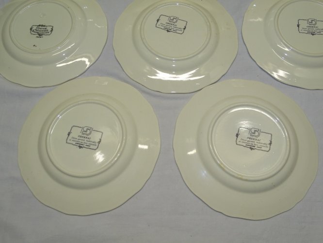 -8 ASSIETTES A DESSERT  CERAMIQUE SARREGUEMINES signées H.LOUX OBERNAI    D
