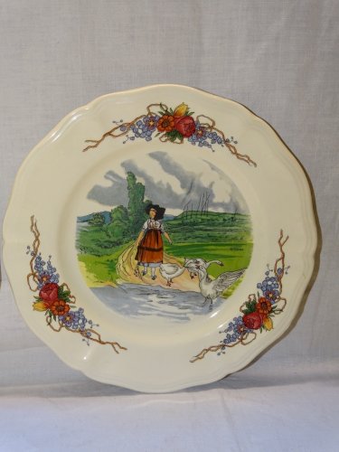 -8 ASSIETTES A DESSERT  CERAMIQUE SARREGUEMINES signées H.LOUX OBERNAI    D