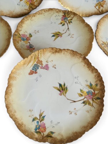 8 assiettes en porcelaine de Limoges, Martial Redon / Art Nouveau