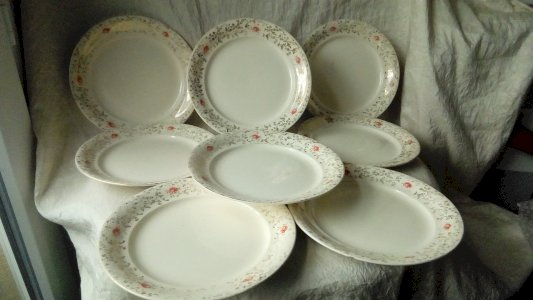 8 ASSIETTES PLATES EN FAIENCE VILLEROY BOCH METTLACH FRANCE-SAAR*